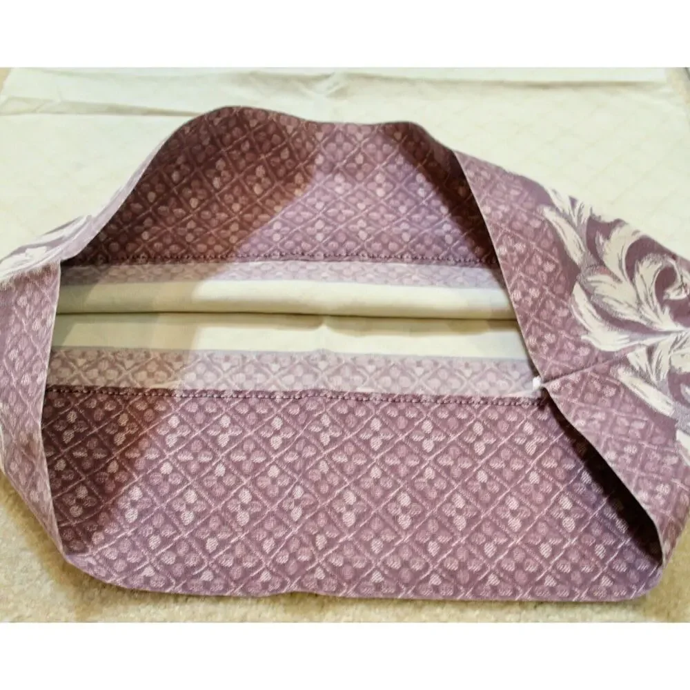 Pillowcase Pair Tan Purple Scrolls Standard Blend Westpoint Stevens Vintage